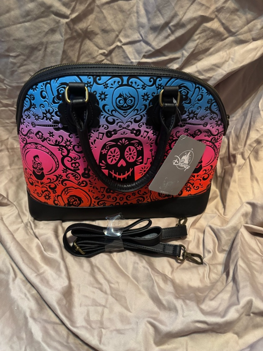 NWT Disney Parks Pixar Coco Day of the Dead Handbag Purse Punk Goth
